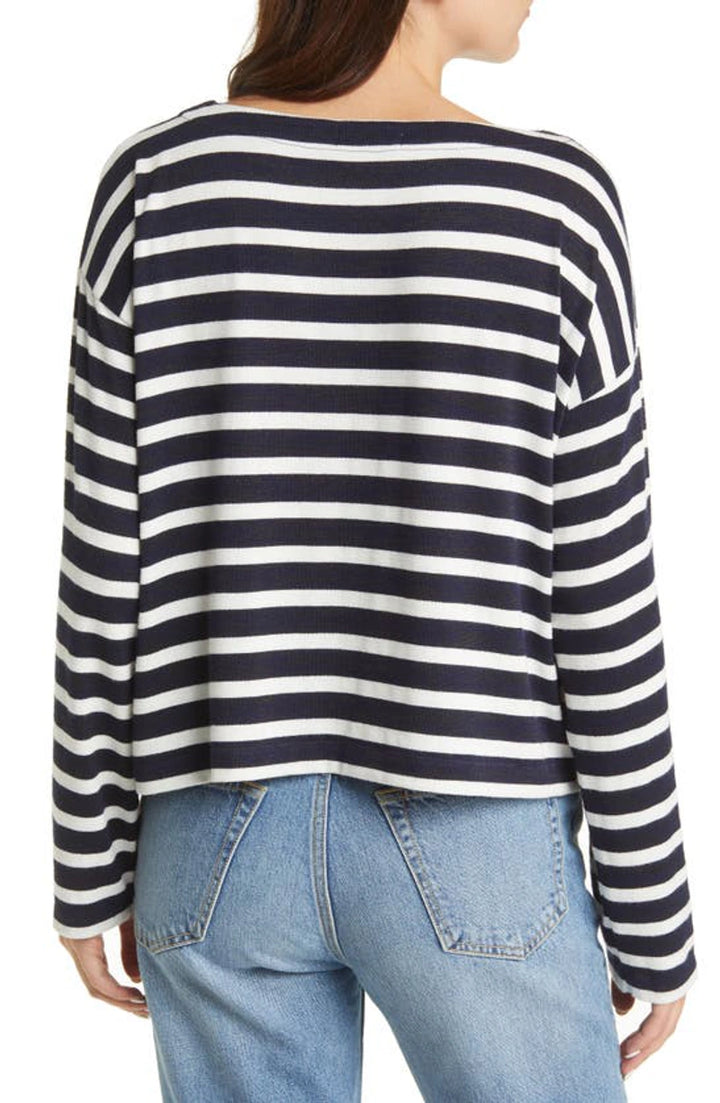rag & bone The Knit Stripe Boat Neck Top