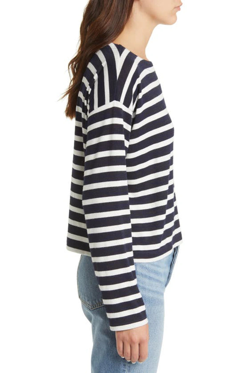 rag & bone The Knit Stripe Boat Neck Top