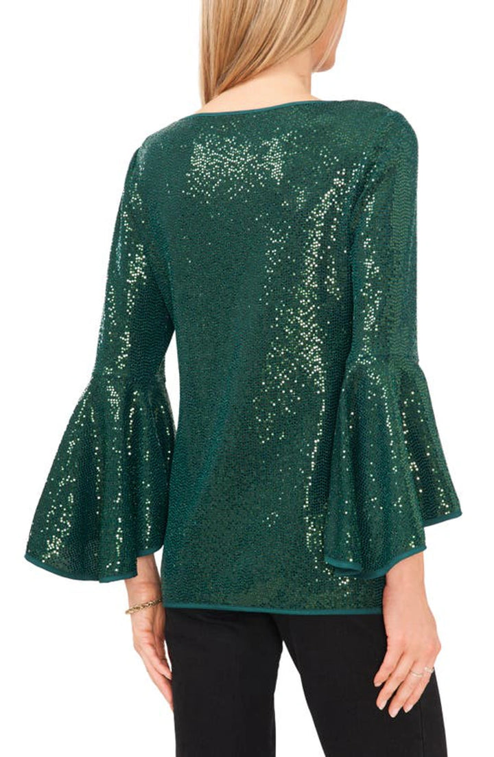 VINCE CAMUTO Sparkle Bell Sleeve Top