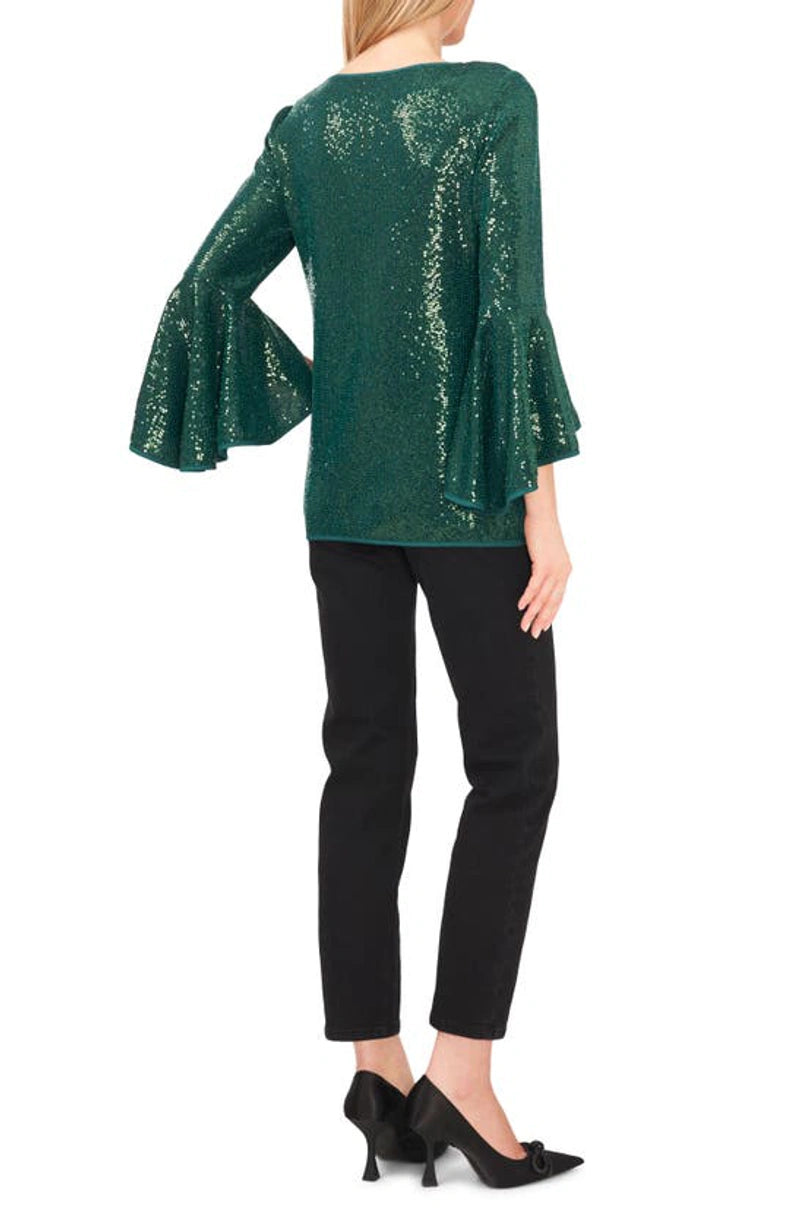 VINCE CAMUTO Sparkle Bell Sleeve Top