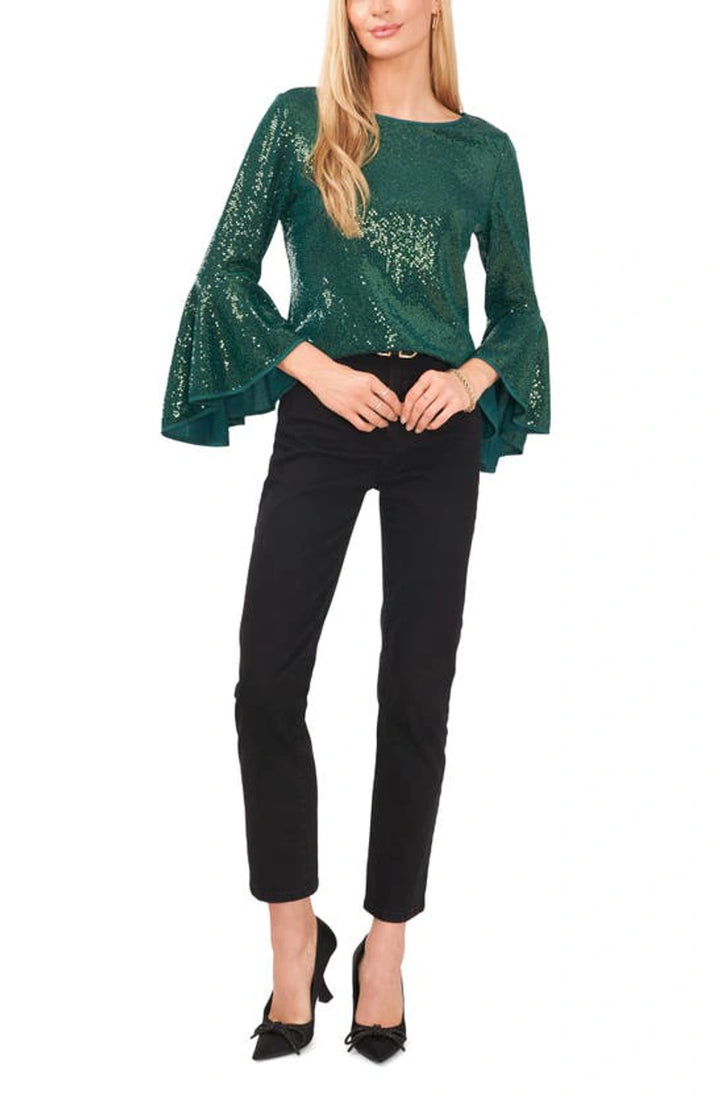 VINCE CAMUTO Sparkle Bell Sleeve Top