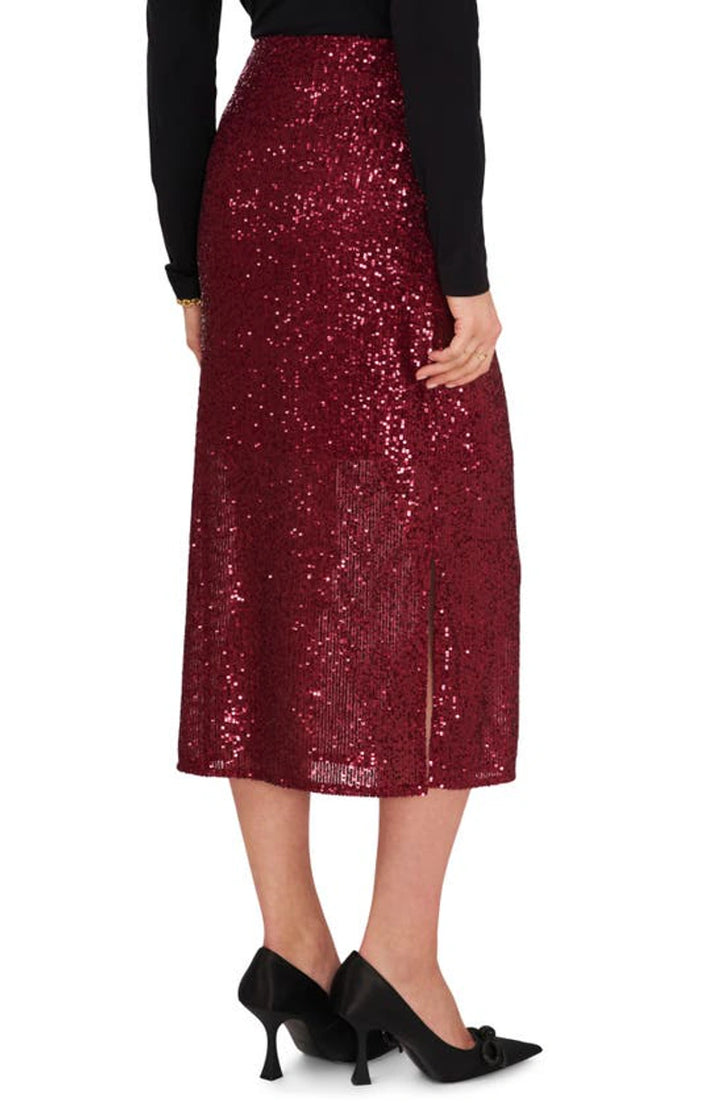 Vince Camuto Sequin Slit Hem Midi Skirt