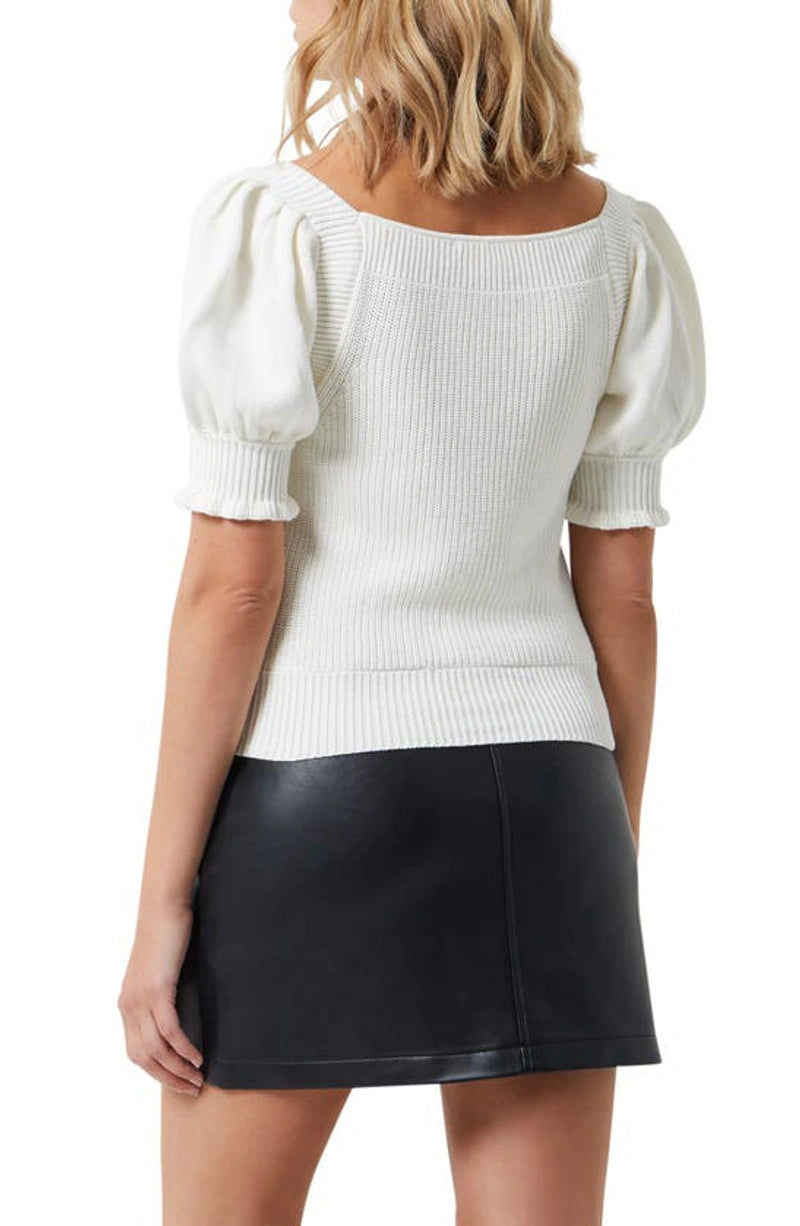 FRENCH CONNECTION Caballo Mozart Puff Sleeve Sweater