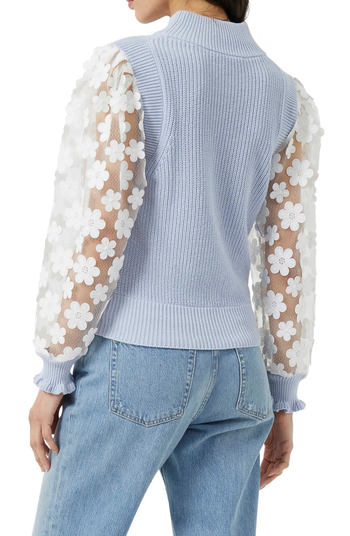 FRENCH CONNECTION Juri Mozart Floral Appliqué Sweater