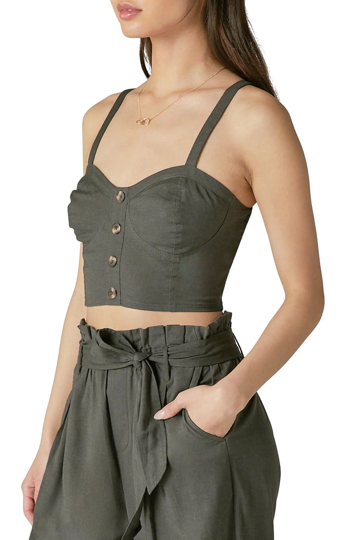 Lucky Brand Button Front Match Back Top