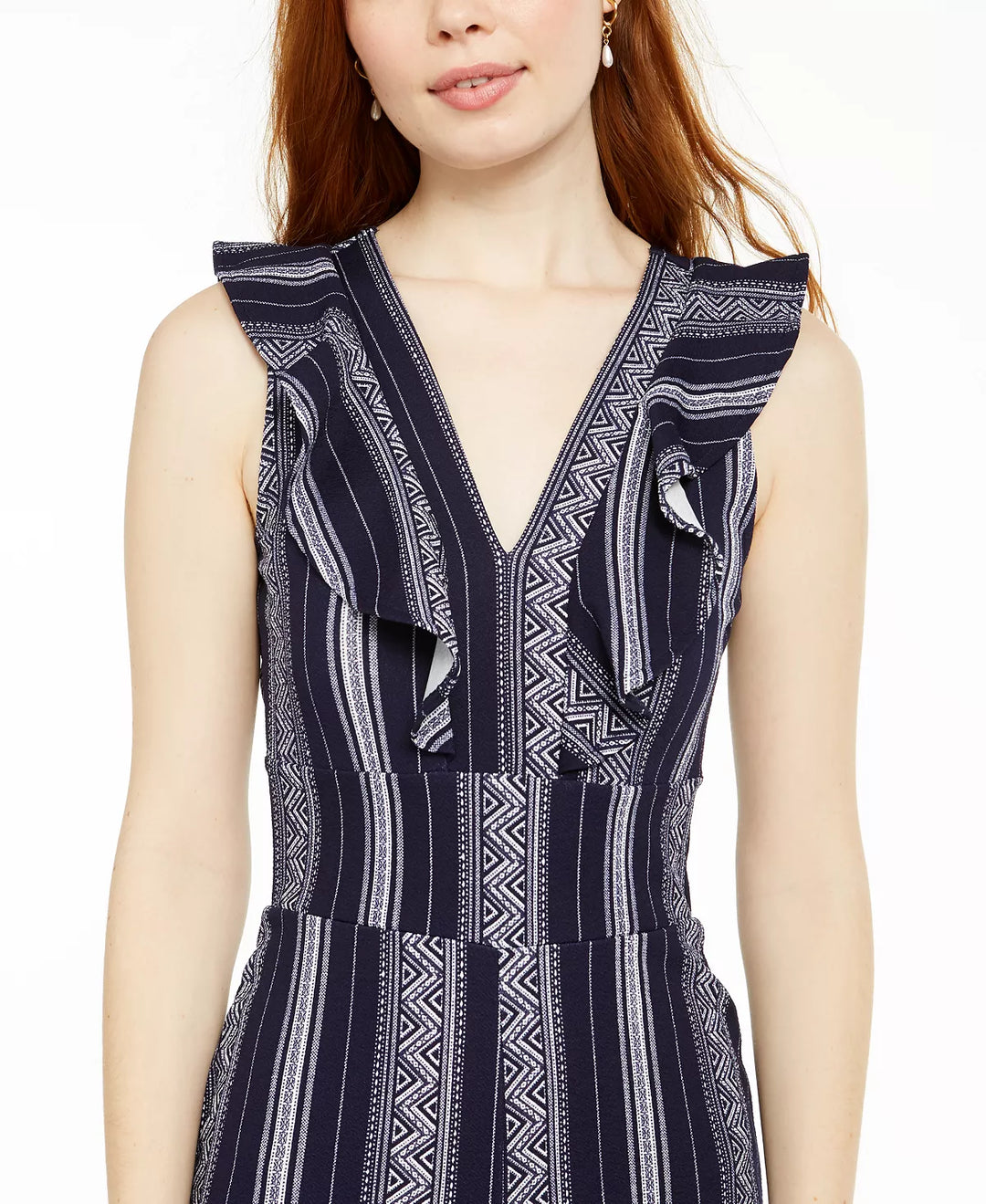 Crave Fame Juniors' Ruffled Open-Back Jumpsuit