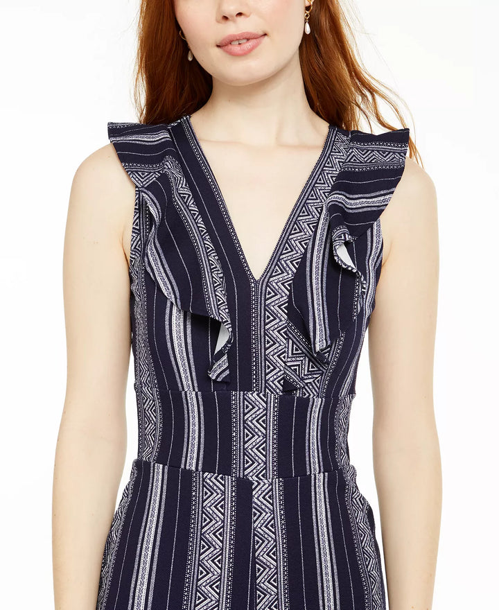 Crave Fame Juniors' Ruffled Open-Back Jumpsuit