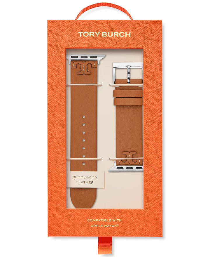 Tory Burch Women's McGraw Luggage Band For Apple Watch® Leather Strap 38mm/40mm