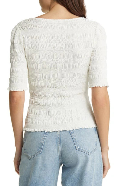 FRAME Smocked Knit Top