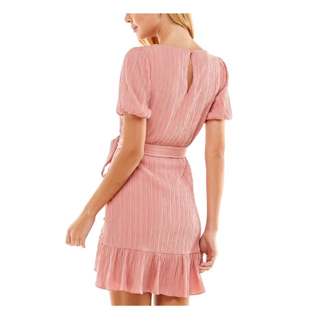 City Studio Juniors' Fit & Flare Crinkle Dress