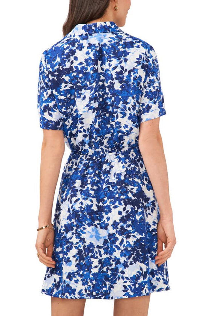 Vince Camuto Printed Collared V-Neck Wrap Dress