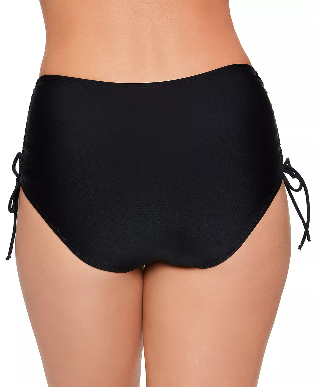 Salt + Cove Solid Shirred-Side High-Waist Bikini Bottoms