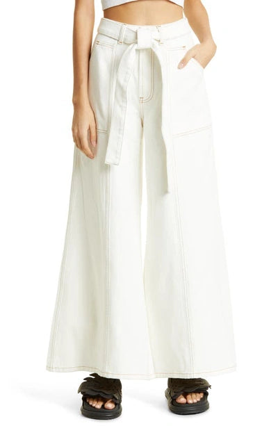 FARM Rio Twill Tie Waist Wide Leg Pants