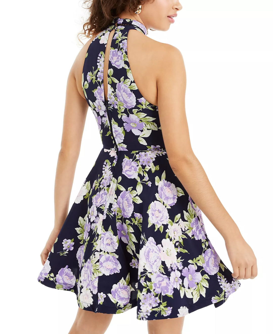 B. Darlin Juniors' Halter Floral Fit & Flare Dress