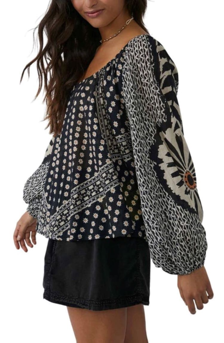 Free People Elena Printed Top