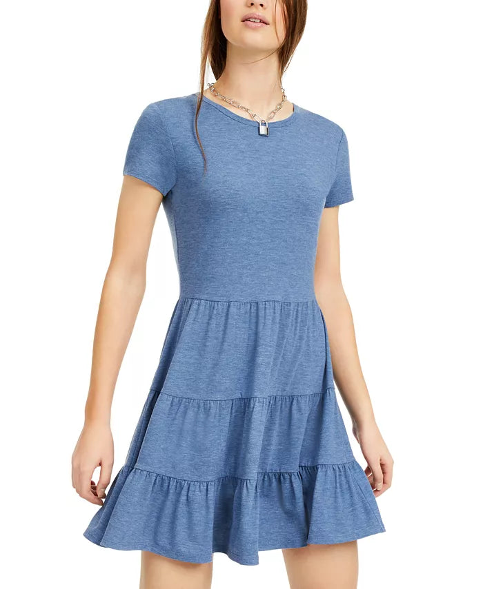 Be Bop Juniors' Heathered Tiered T-Shirt Dress