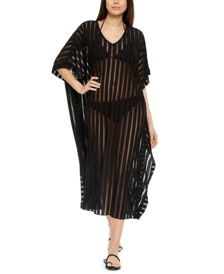 Calvin Klein Striped Maxi Caftan Cover-Up