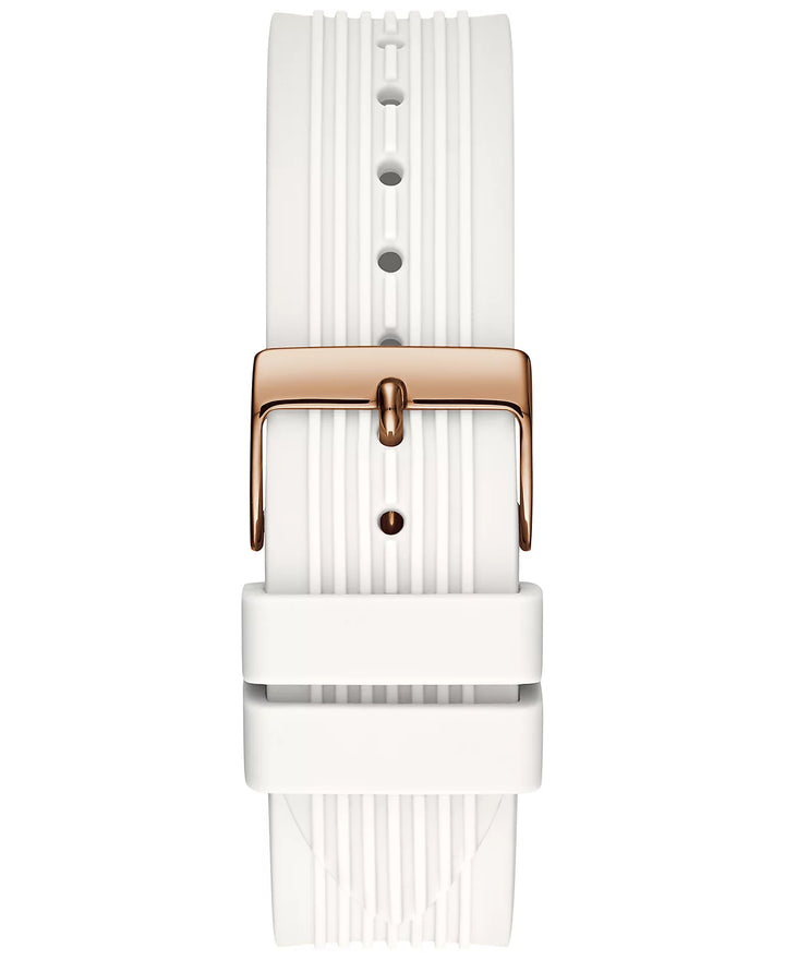 GUESS Women's White Silicone Strap Watch 39mm