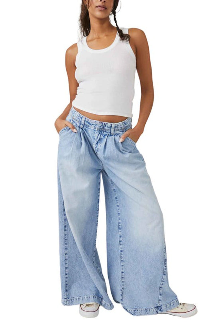 Free People Equinox Cotton Wide Leg Jeans