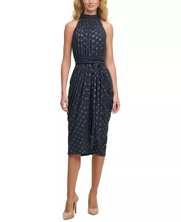 Tommy Hilfiger Glitter-Dot Mock-Neck Dress