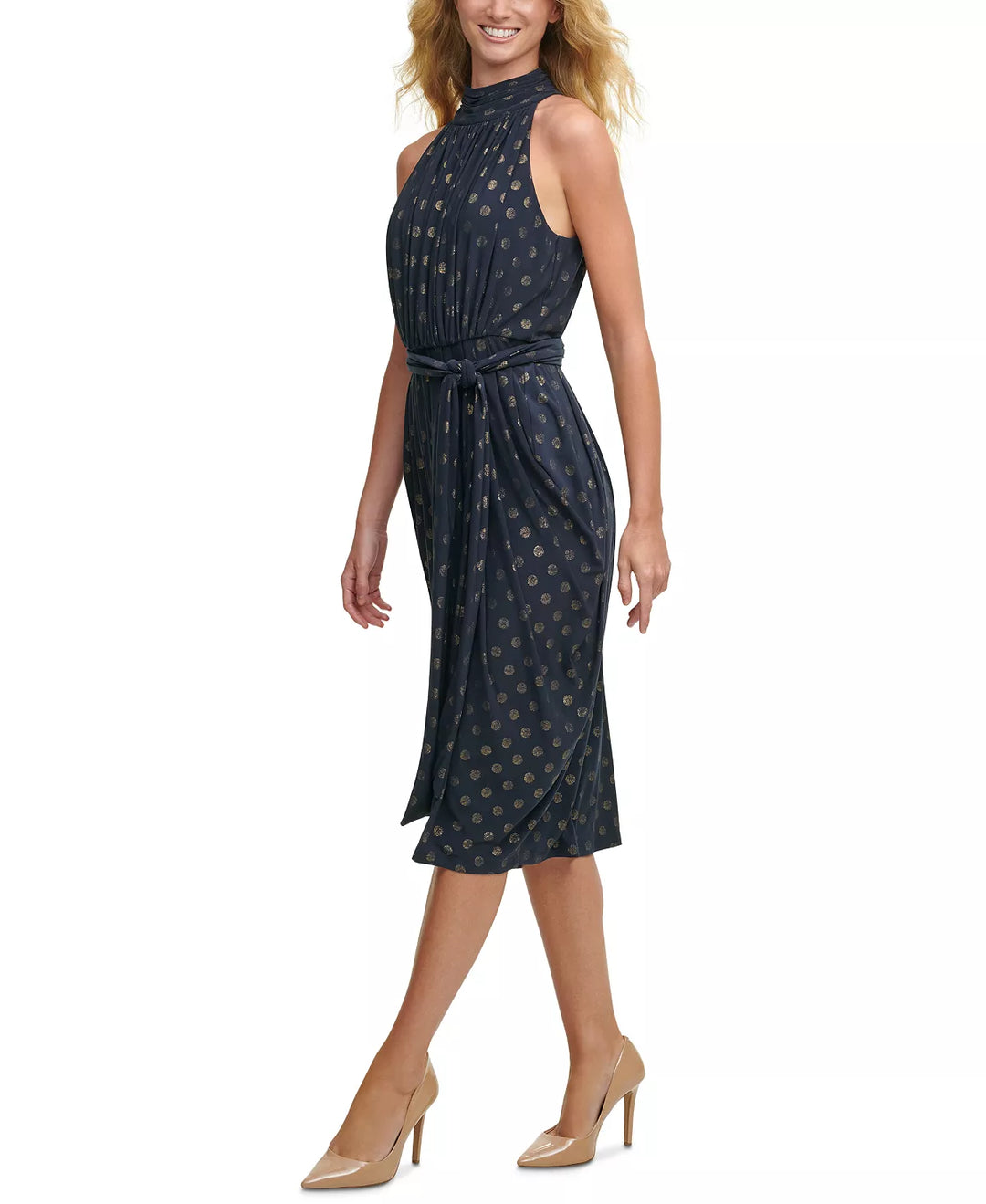 Tommy Hilfiger Glitter-Dot Mock-Neck Dress