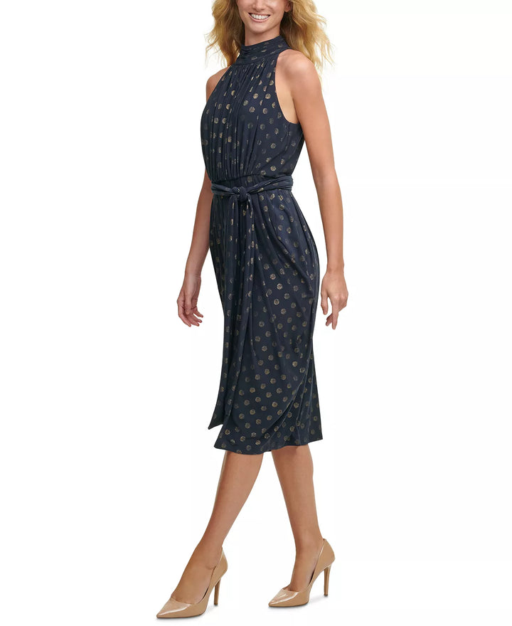 Tommy Hilfiger Glitter-Dot Mock-Neck Dress