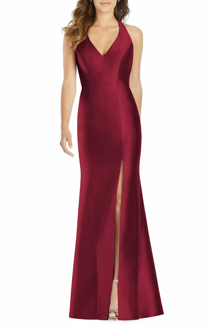 Alfred Sung Satin Halter Gown