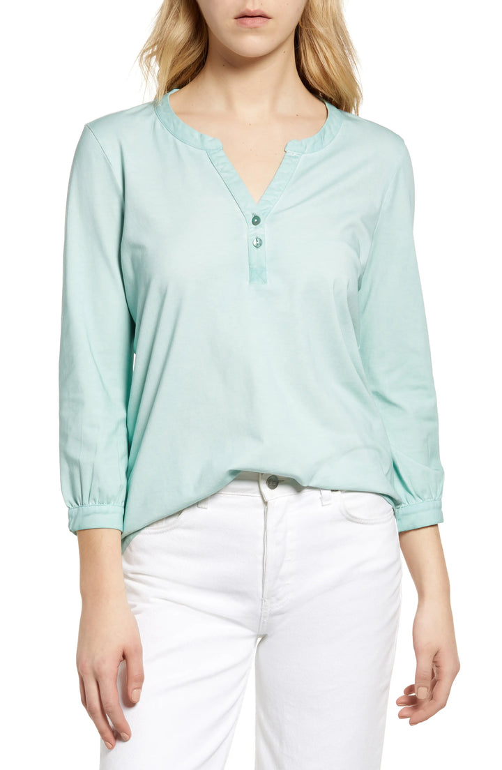 NZT NIC+ZOE Cotton Blend Knit Henley Tee