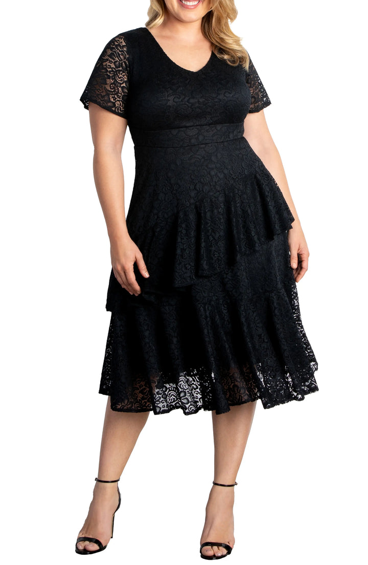 Kiyonna Plus Size Lace Affair Cocktail Dress