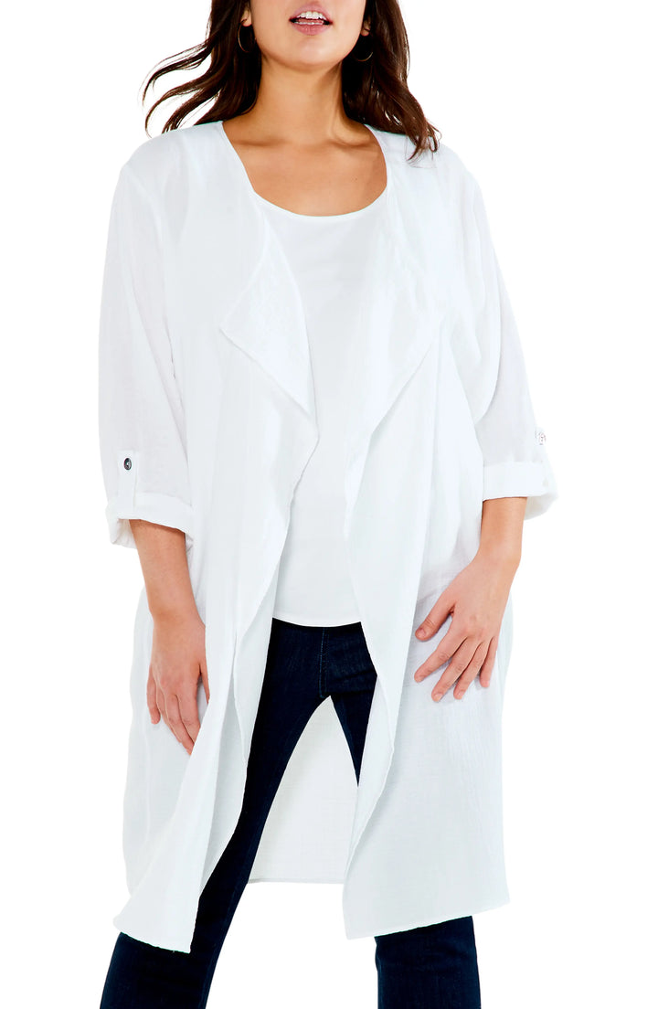 NIC+ZOE Plus Size Open Front Gauze Cardigan