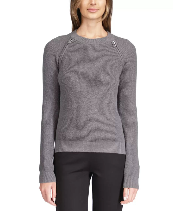MICHAEL Michael Kors Shaker-Knit Zip Sweater