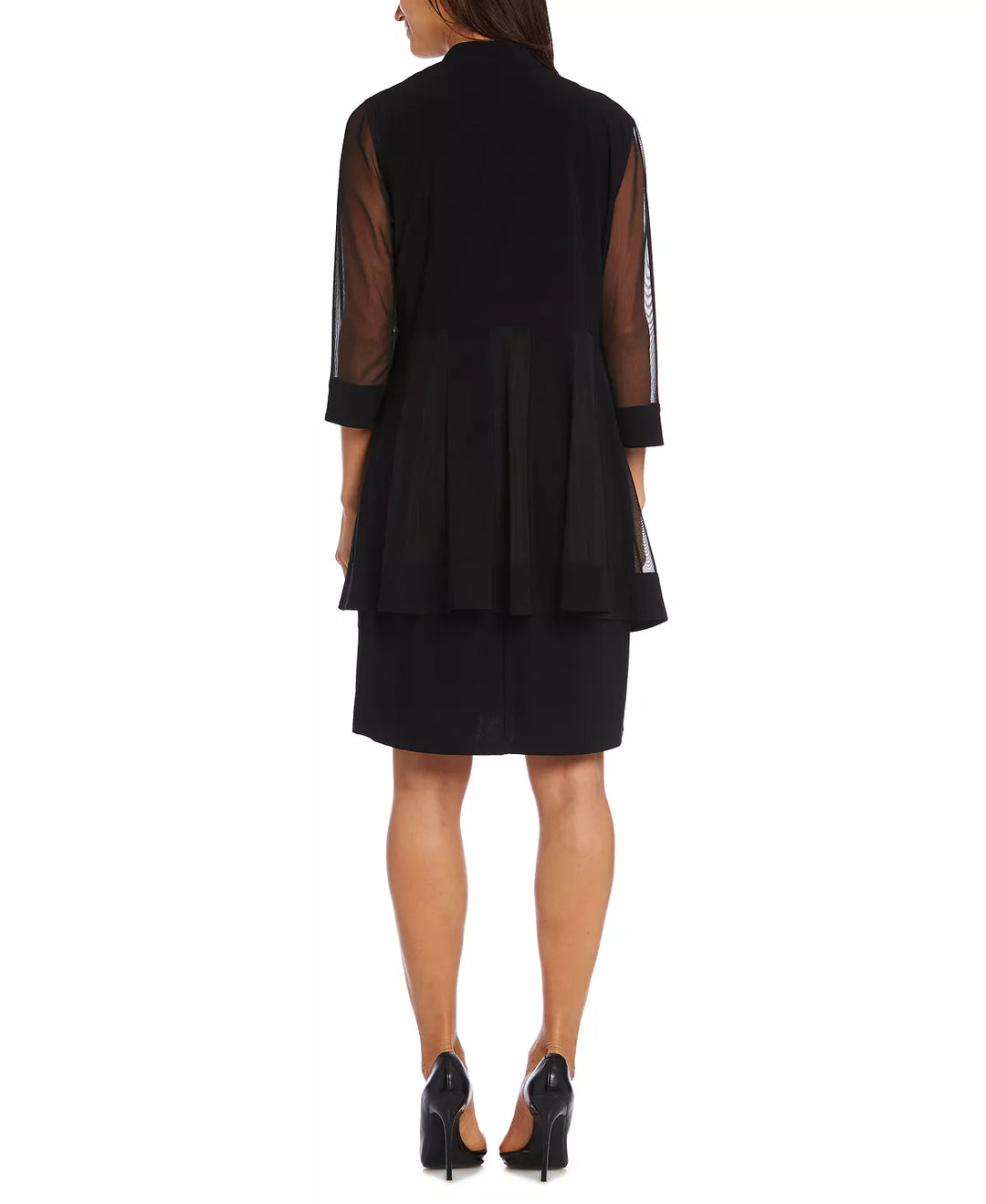 R & M Richards Petite Embellished Dress and Illusion Duster Jacket