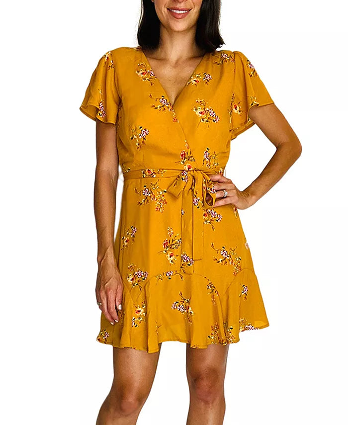 Trixxi Juniors' Floral Wrap Dress