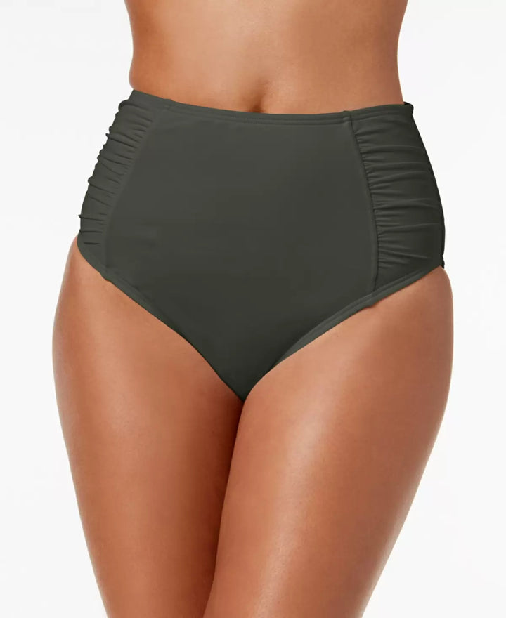 Bar III Shirred High-Rise Bikini Bottom