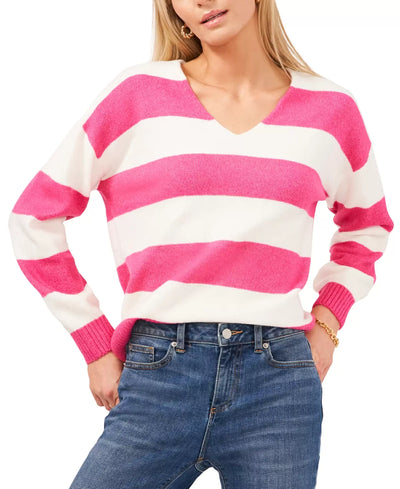 VINCE CAMUTO Striped Drop Shoulder Sweater