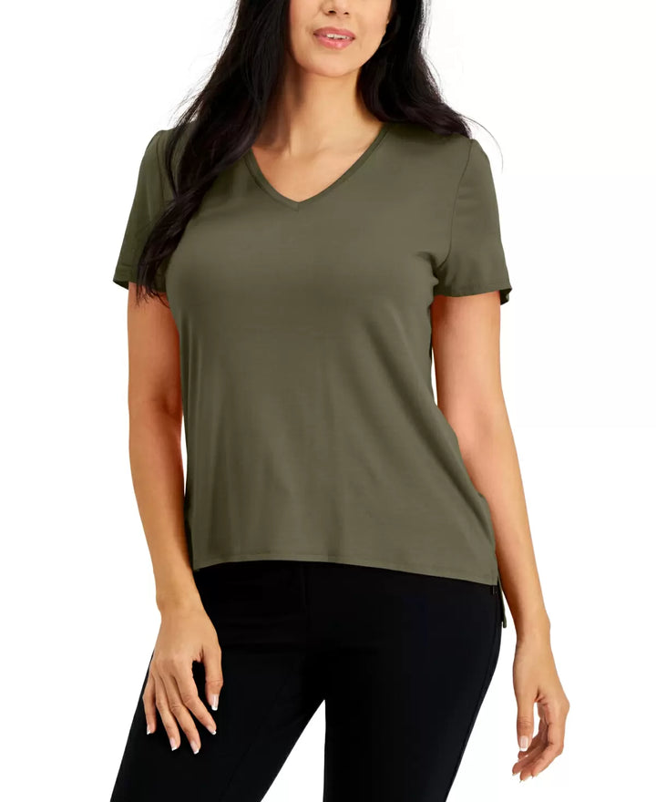 Alfani V-Neck Knit Short-Sleeve T-Shirt