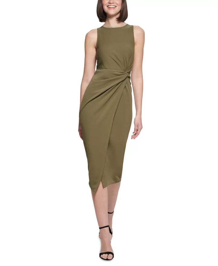 Guess Twist-Front Scuba-Crepe Sheath Dress