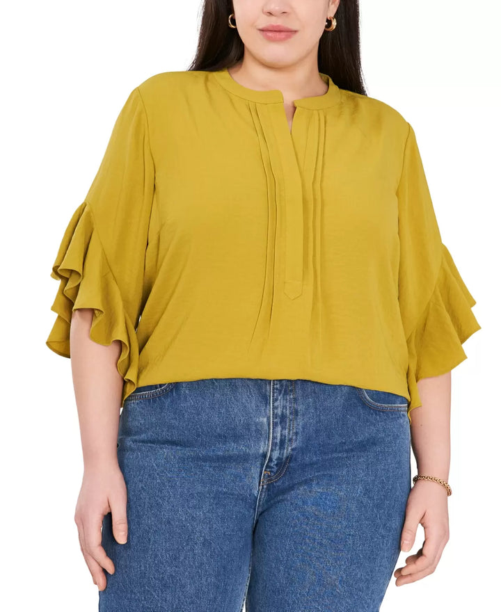 Vince Camuto Plus Size Ruffle Sleeve Popover Top