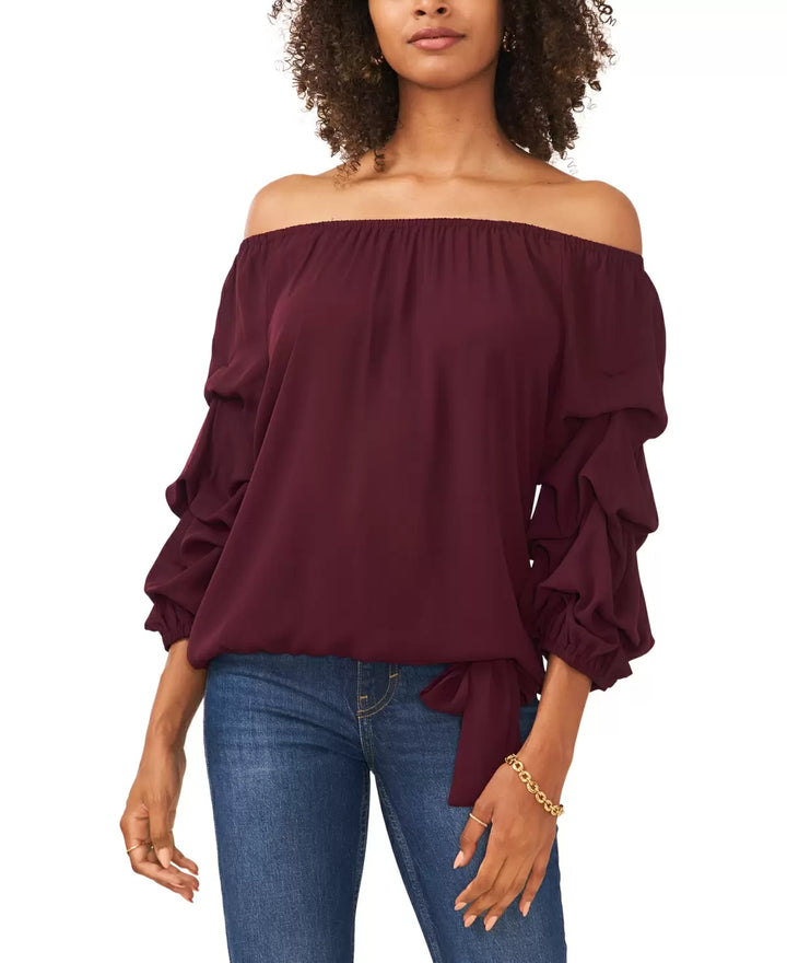 Vince Camuto Off-The-Shoulder Tiered-Sleeve Blouse