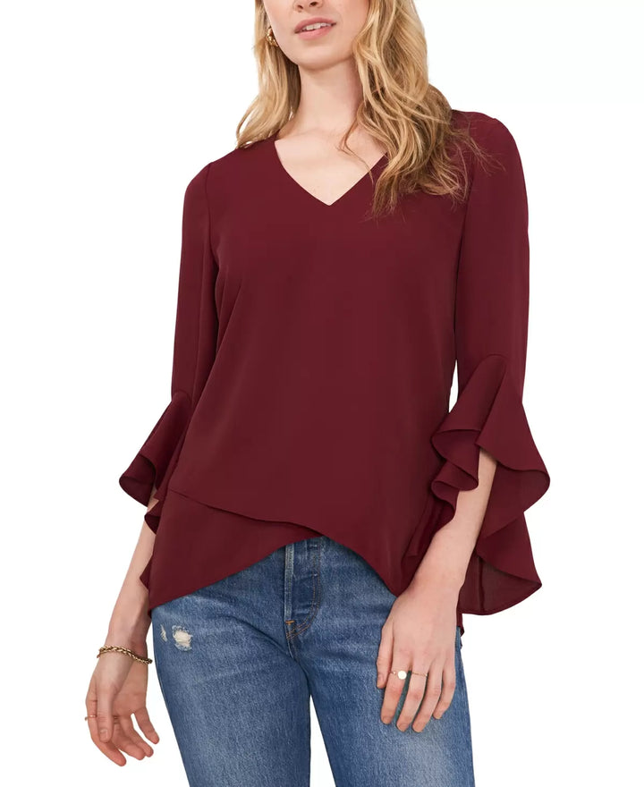 Vince Camuto V-neck Flutter Sleeve Blouse