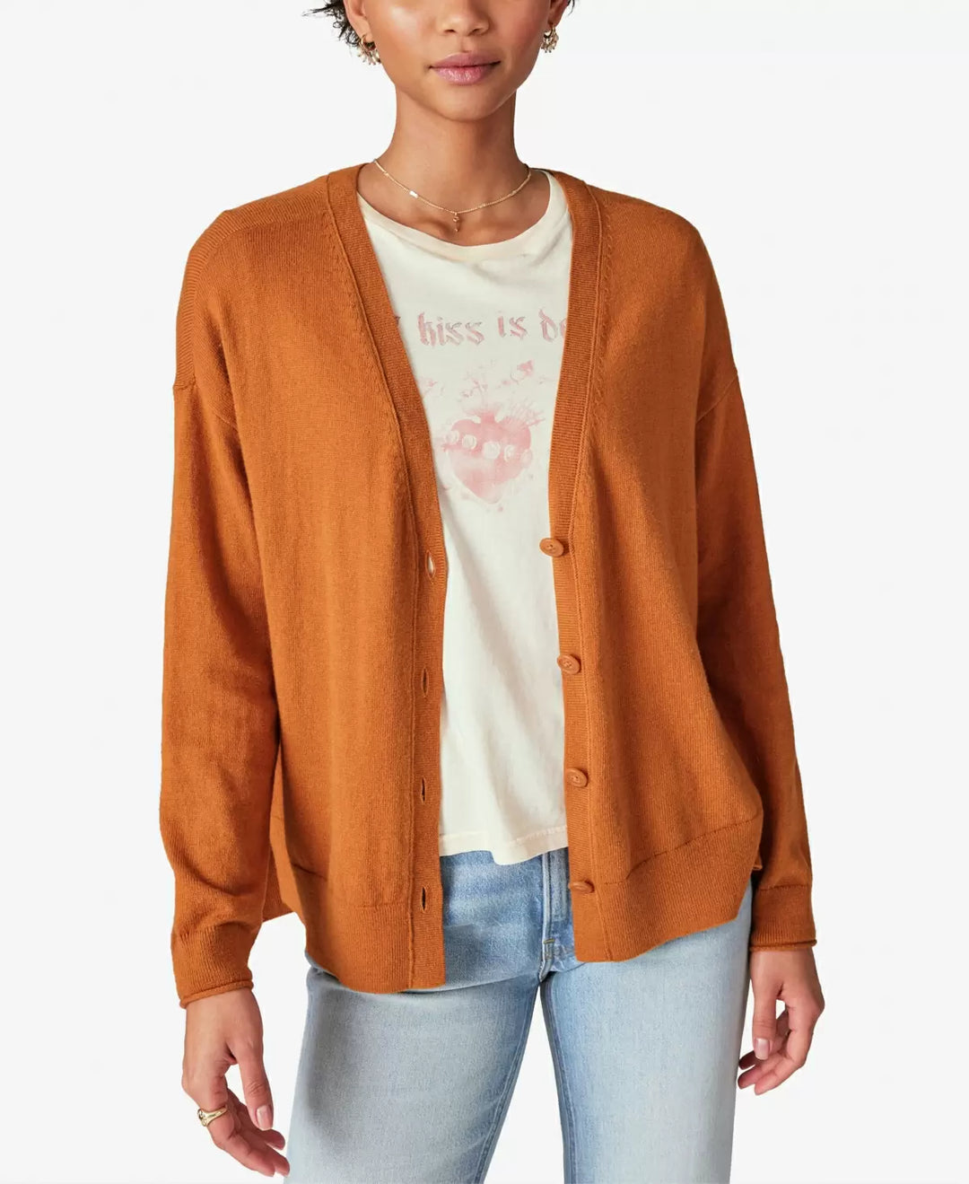 Lucky Brand Cloud-Soft Button-Front Cardigan Sweater