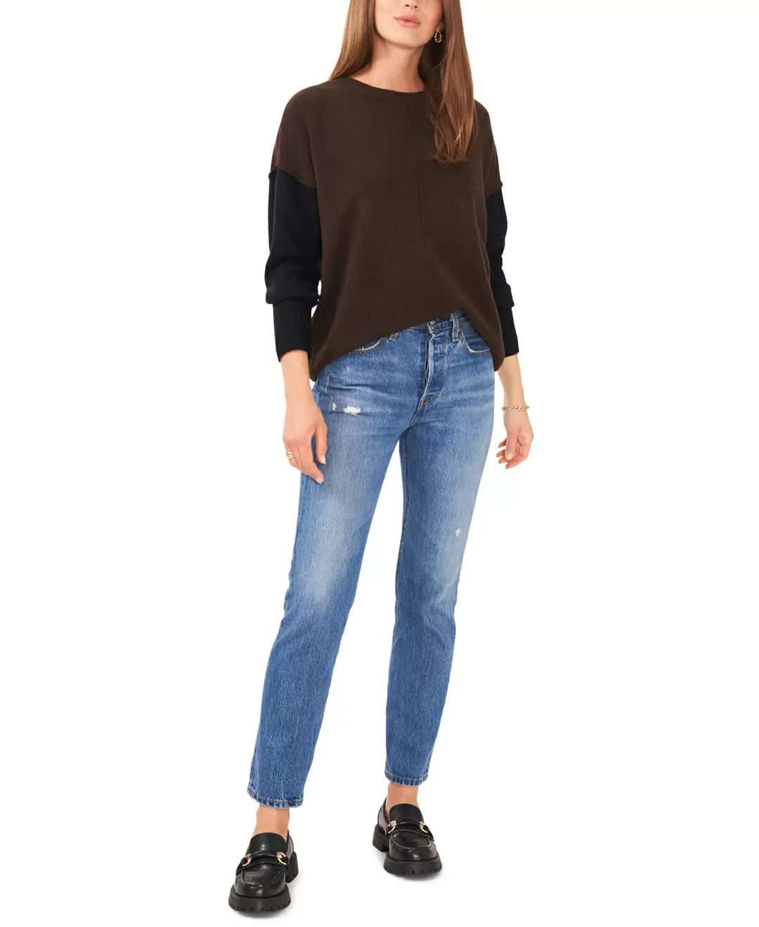 Vince Camuto Colorblock Crewneck Sweater