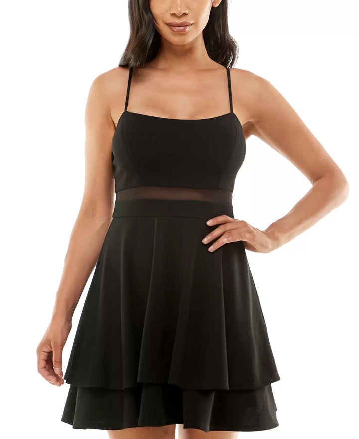 Emerald Sundae Juniors' Illusion-Waist A-Line Dress