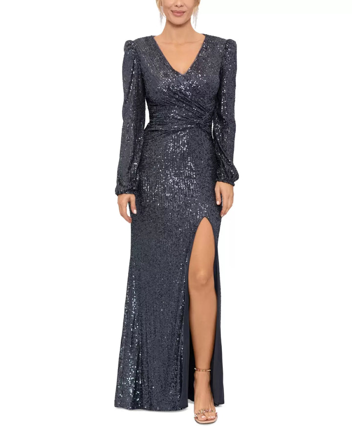 Xscape Sequinned V-Neck Gown