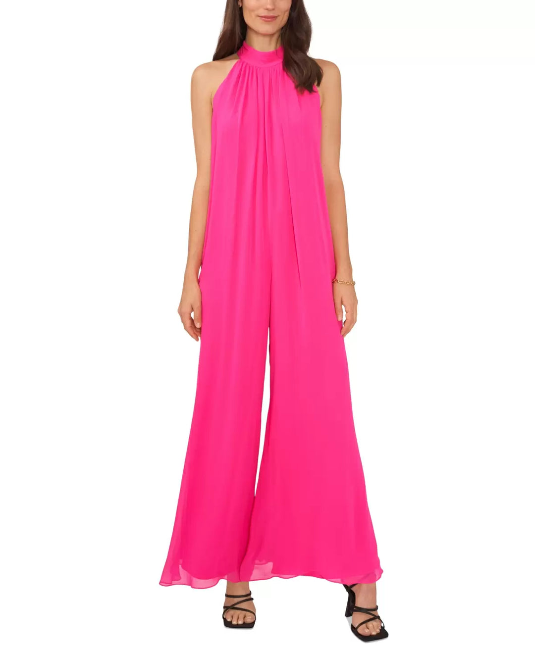 VINCE CAMUTO Halter Wide Leg Jumpsuit