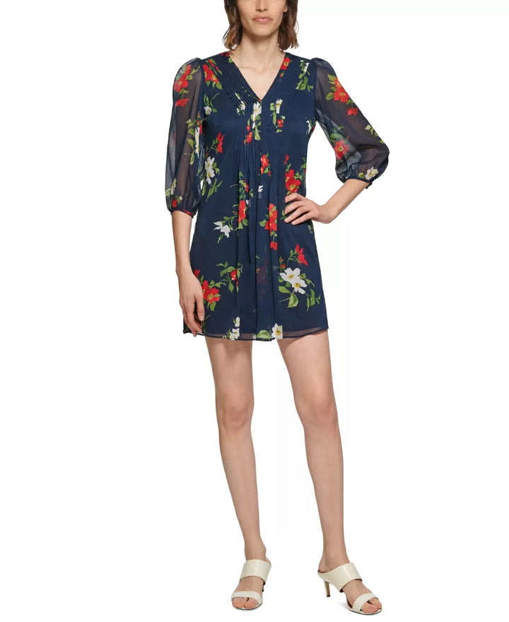 Calvin Klein Petite Floral-Print Mini Dress