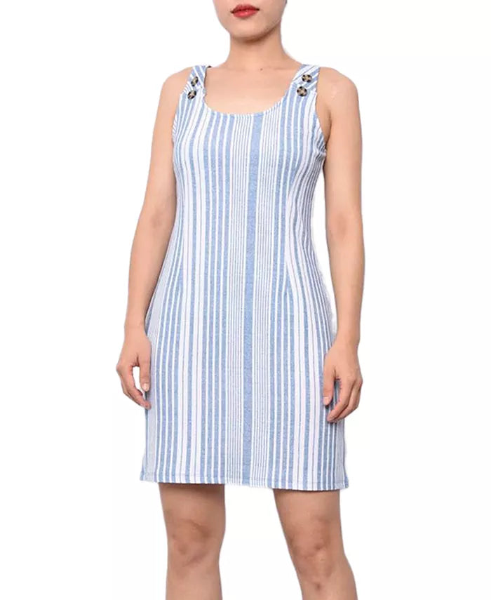 Derek Heart Juniors' Striped Sleeveless Dress