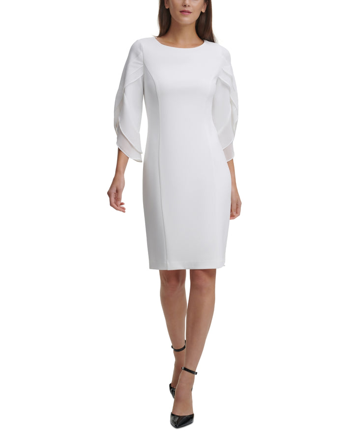 DKNY Sheath with 3/4 Chiffon Sleeves