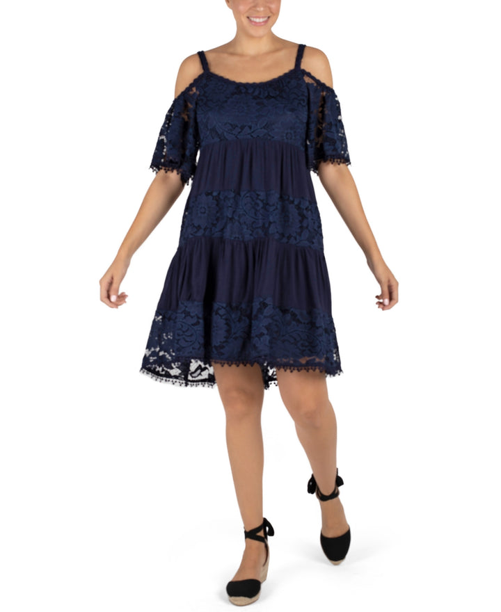 Robbie Bee Cold-Shoulder Lace Dress