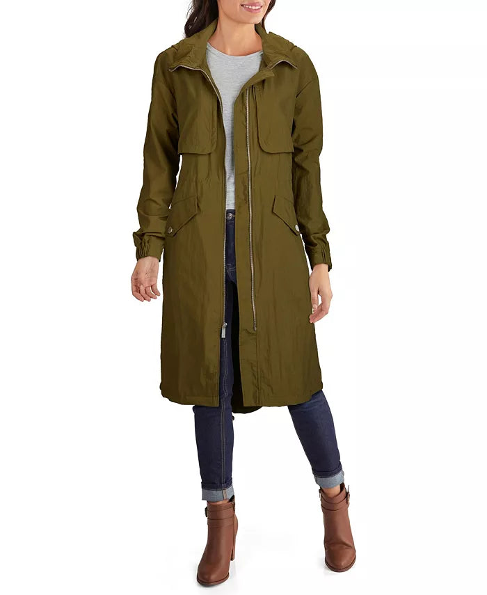 Kenneth Cole Crinkle Hooded Anorak Coat